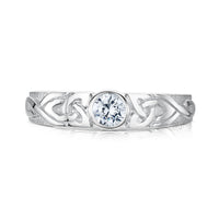 Celtic Knotwork Cubic Zirconia Ring in Sterling Silver by Sheila Fleet Jewellery