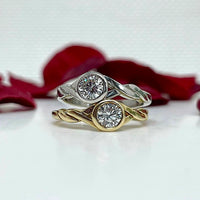 Celtic Twist 0.40ct Diamond Solitaire Rings by Sheila Fleet Jewellery