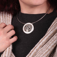 Creel Silver Pool Necklace in Crystal Enamel by Sheila Fleet Jewellery