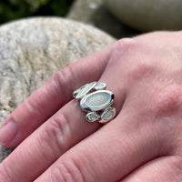 Shoreline Pebble Dress Ring in Crystal Enamel by Sheila Fleet Jewellery