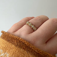 Diamond Daisies 4-flower Ring in 9ct Yellow Gold by Sheila Fleet Jewellery