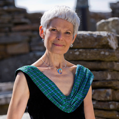 Dolphin Curl Necklace in Ocean Enamel by Sheila Fleet Jewellery