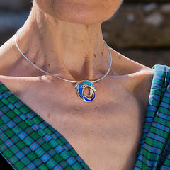 Dolphin Curl Necklace in Ocean Enamel by Sheila Fleet Jewellery