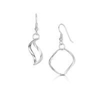 Tidal Small Single Hoop Earrings in Sterling Silver by Sheila Fleet Jewellery