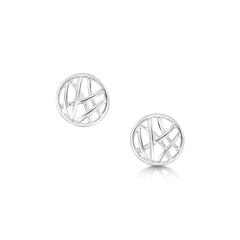 Small Creel Stud Earrings in Sterling Silver