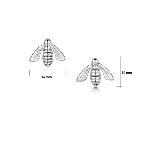 Honeybee Small Stud Earrings in Sterling Silver by Sheila Fleet Jewellery
