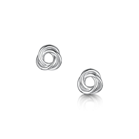 Reef Knot Stud Earrings in Sterling Silver by Sheila Fleet Jewellery