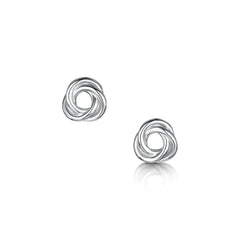 Reef Knot Stud Earrings in Sterling Silver by Sheila Fleet Jewellery