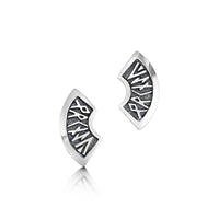 Runic 'Orkney' Small Stud Earrings in Sterling Silver