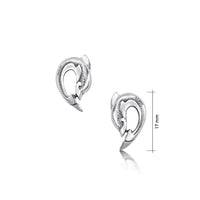 Dolphin Curve Stud Earrings in Sterling Silver