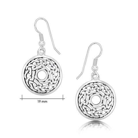 Celtic Drop Earrings in Sterling Silver
