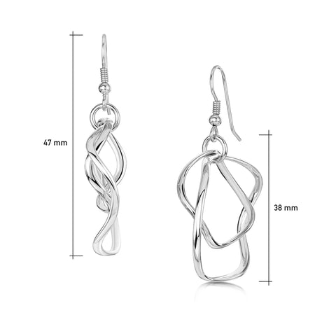 Tidal Small 2-part Hoop Earrings in Sterling Silver by Sheila Fleet Jewellery