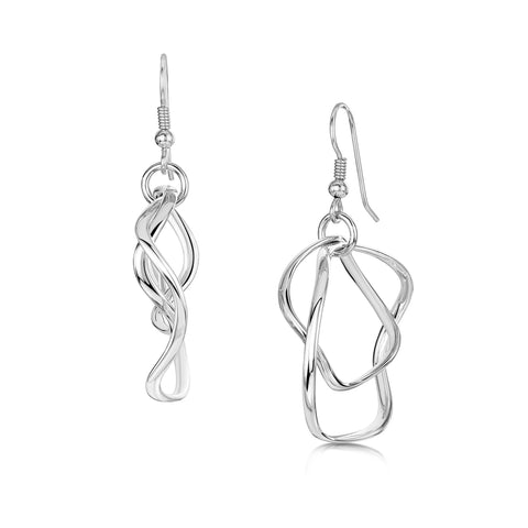 Tidal Small 2-part Hoop Earrings in Sterling Silver by Sheila Fleet Jewellery