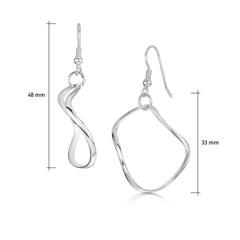 Tidal Medium Single Hoop Earrings in Sterling Silver by Sheila Fleet Jewellery