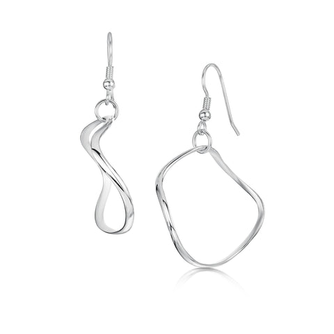 Tidal Medium Single Hoop Earrings in Sterling Silver by Sheila Fleet Jewellery