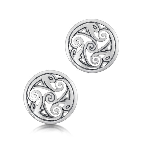 Birsay Disc Stud Earrings in Sterling Silver by Sheila Fleet Jewellery