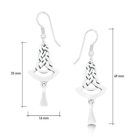 The Lover’s Knot Silver Droplet Earrings by Sheila Fleet Jewellery