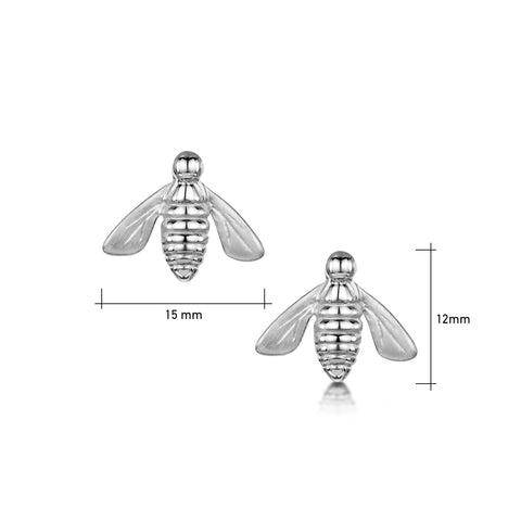 Honeybee Large Stud Earrings in Sterling Silver by Sheila Fleet Jewellery