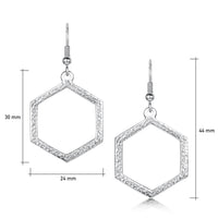 Honeycomb Medium Drop Earrings in Sterling Silver by Sheila Fleet Jewellery
