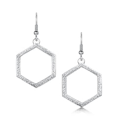 Honeycomb Medium Drop Earrings in Sterling Silver by Sheila Fleet Jewellery