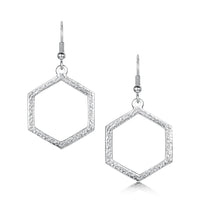 Honeycomb Medium Drop Earrings in Sterling Silver by Sheila Fleet Jewellery