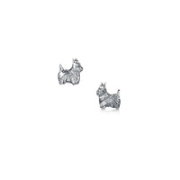 Scottie Dog Stud Earrings in Sterling Silver