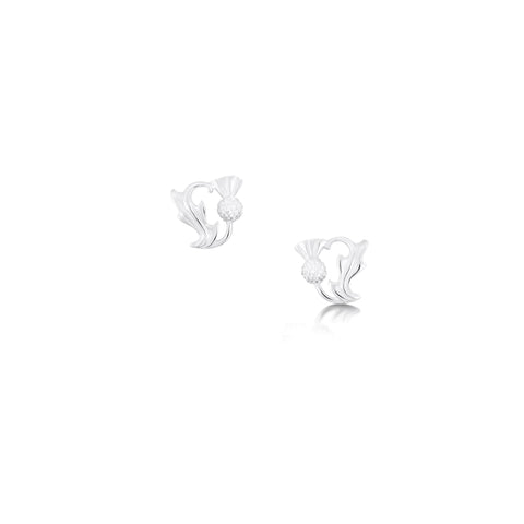 Thistle Small Stud Earrings in Sterling Silver by Sheila Fleet Jewellery
