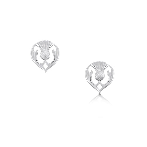 Thistle Head Stud Earrings in Sterling Silver by Sheila Fleet Jewellery