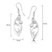 Thistle Drop Earrings in Sterling Silver by Sheila Fleet Jewellery