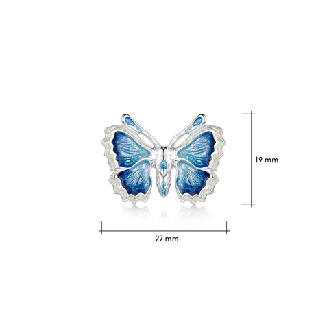 Holly Blue Butterfly Small Enamel Brooch by Sheila Fleet Jewellery