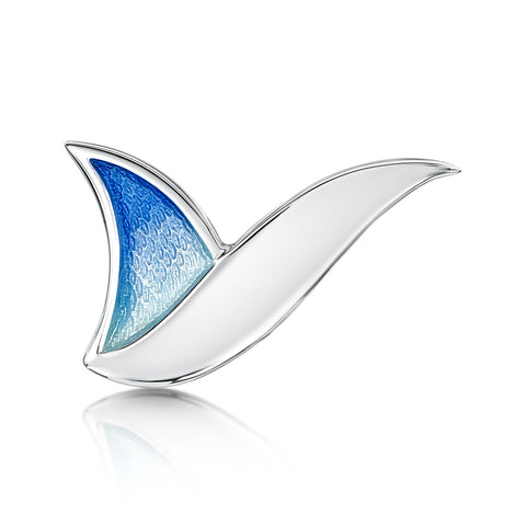 Flight Sterling Silver Brooch in Sky Enamel