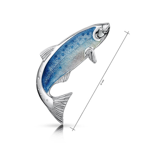 Salmon Brooch in Sterling Silver