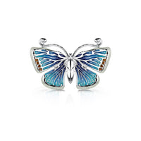 Common Blue Butterfly Enamel Brooch by Sheila Fleet Jewellery