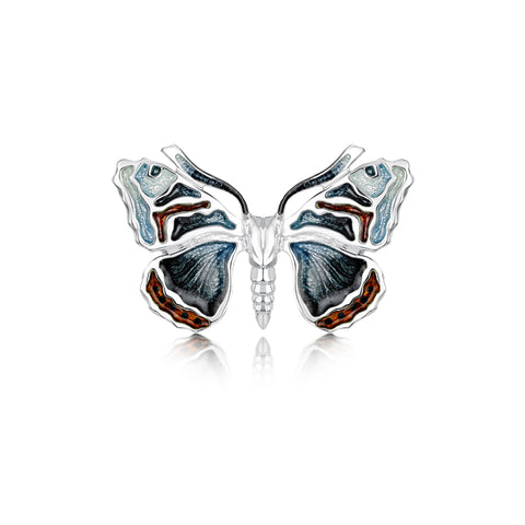 Red Admiral Butterfly Enamel Brooch by Sheila Fleet Jewellery