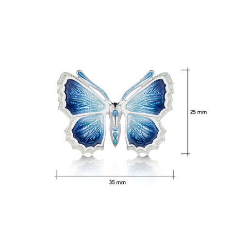 Holly Blue Butterfly Enamel Brooch by Sheila Fleet Jewellery