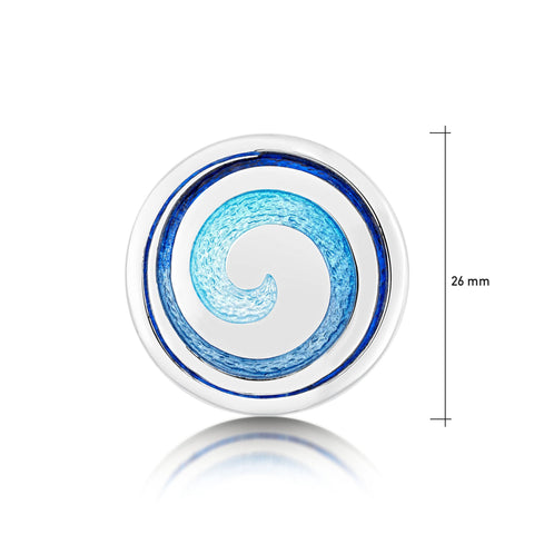 Surfbreaker Enamel Brooch in Sterling Silver by Sheila Fleet Jewellery