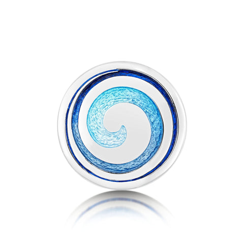 Surfbreaker Enamel Brooch in Sterling Silver by Sheila Fleet Jewellery