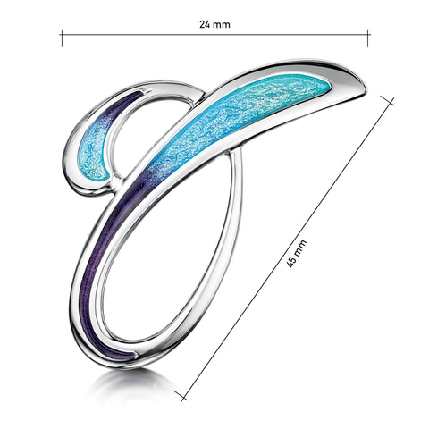 Scapa Flow Enamel Brooch in Sterling Silver