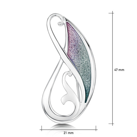 Mill Sands Enamel Brooch in Sterling Silver