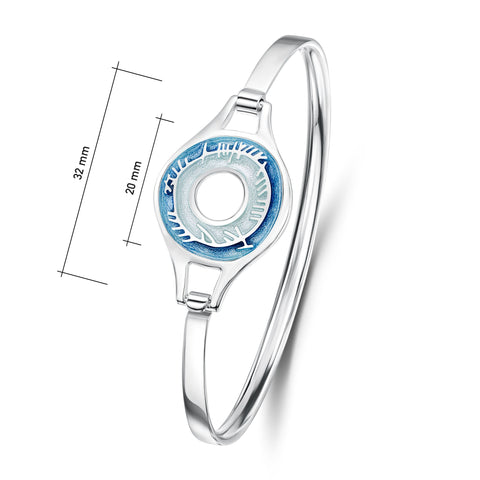 Skyran Enamel 'Blessing' Bangle in Sterling Silver by Sheila Fleet Jewellery