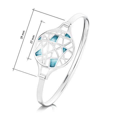 Creel Hinged Bangle in Storm Enamel