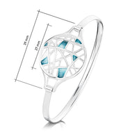 Creel Hinged Bangle in Storm Enamel