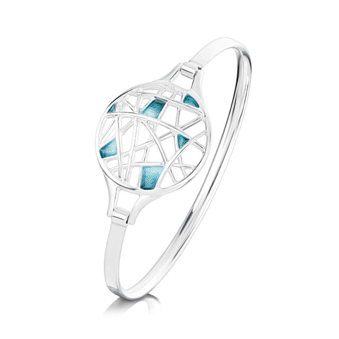 Creel Hinged Bangle in Storm Enamel