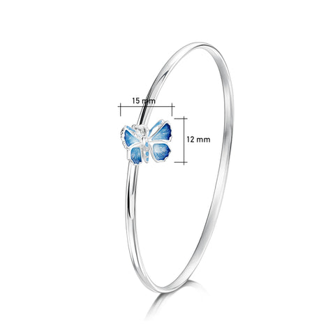 Holly Blue 1-Butterfly Enamel Bangle by Sheila Fleet Jewellery