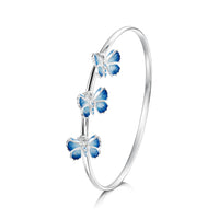 Holly Blue 3-Butterfly Enamel Bangle by Sheila Fleet Jewellery