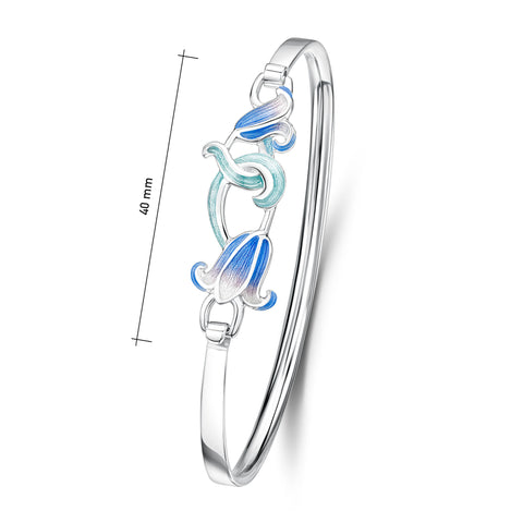 Bluebell Enamel Bangle in Sterling Silver