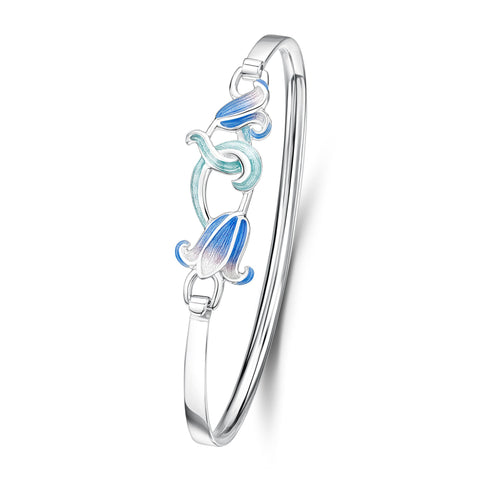 Bluebell Enamel Bangle in Sterling Silver by Sheila Fleet Jewellery