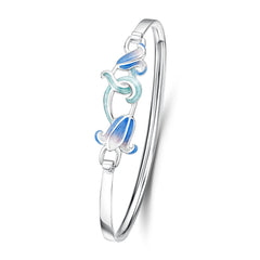 Bluebell Enamel Bangle in Sterling Silver by Sheila Fleet Jewellery