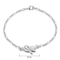 Snowdrop 1-flower Sterling Silver Bracelet in Crystal Enamel