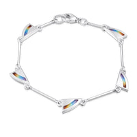 Rainbow Small Enamel Bracelet in Sterling Silver by Sheila Fleet Jewellery